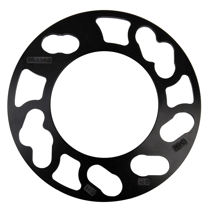 TPI Universal wheel spacer set 5mm - 4/5-holes - PCD 98->114,3mm - Black (10mm/axle)