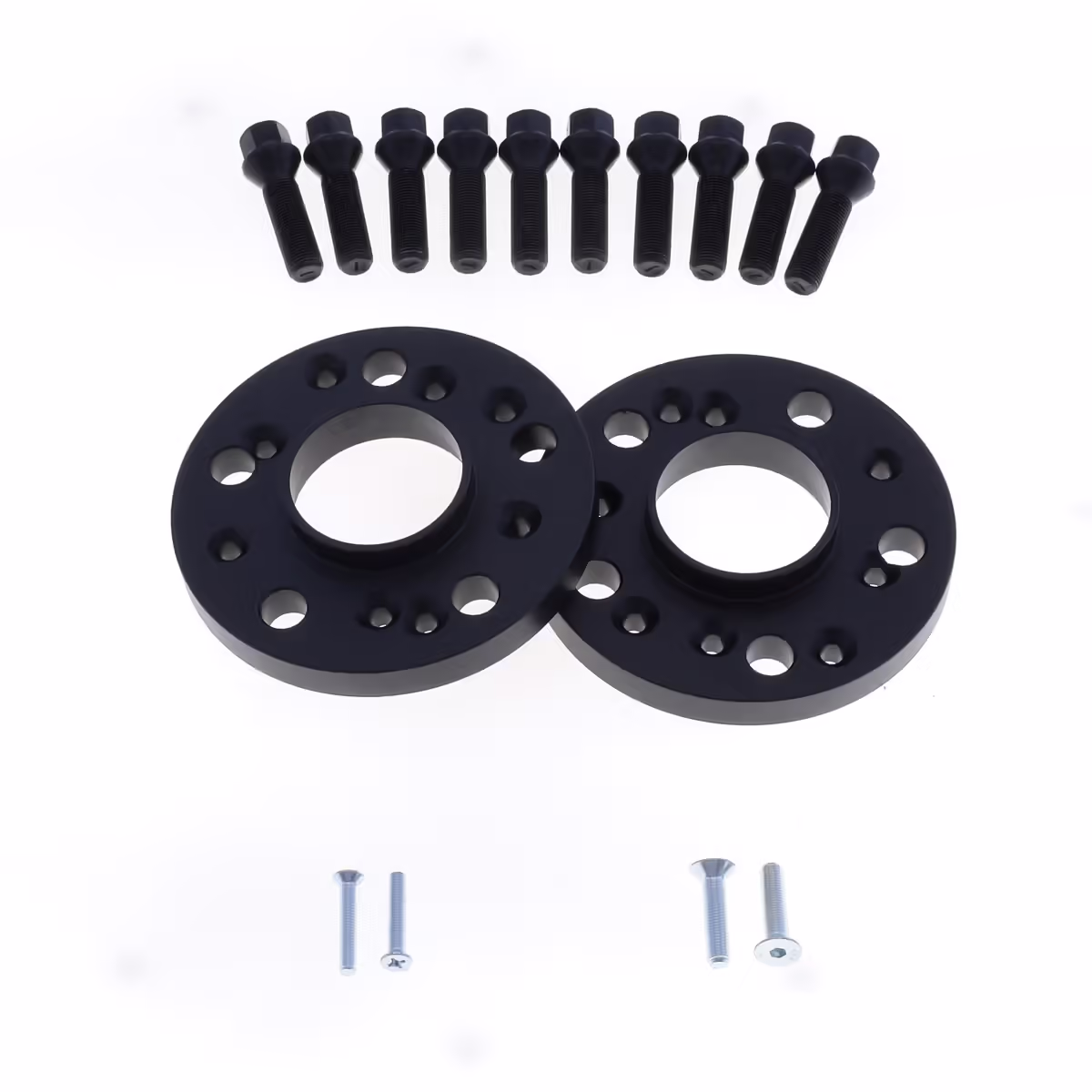 Spoorverbreders 5x112 naaf:66,45 dikte:16mm Audi incl. wielbouten Zwart