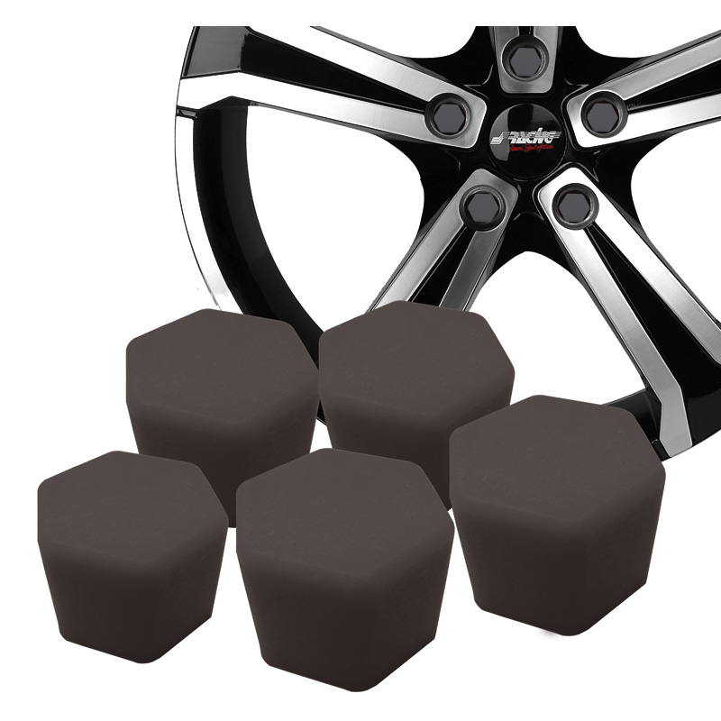 Simoni Racing Wheel Nut Covers Soft Sil - 19mm - Black - Set of 20 pieces